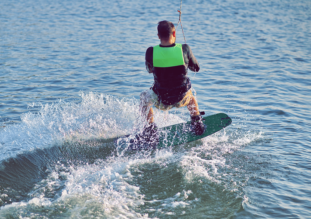 Guy Wakeboarding on the ocean